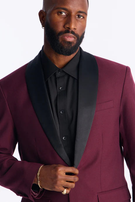 Blazer à col châle Belcourt - Bourgogne