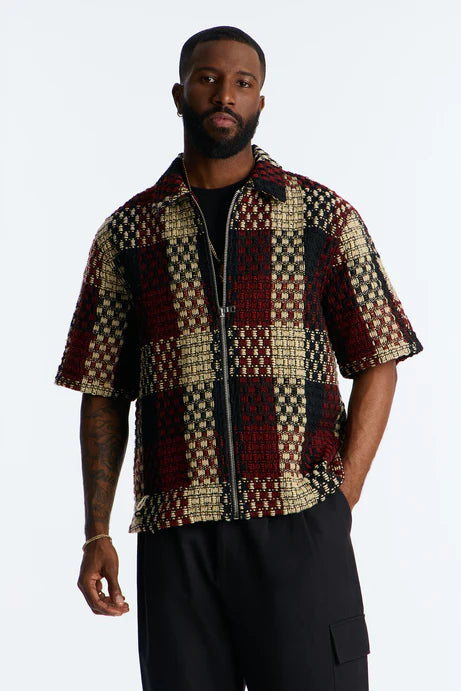 Chemise zippée Beverly Tweed - Marron