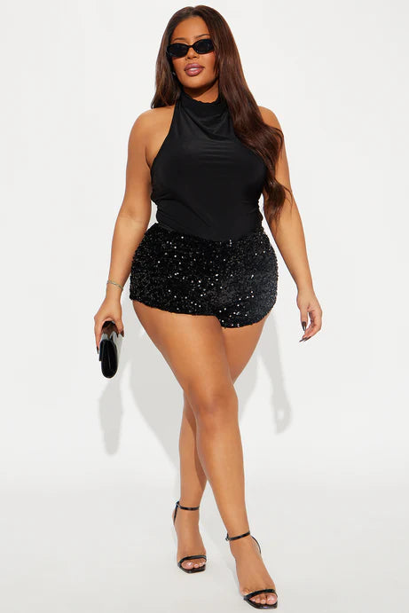 It Girl Sequin Micro Short - Noir