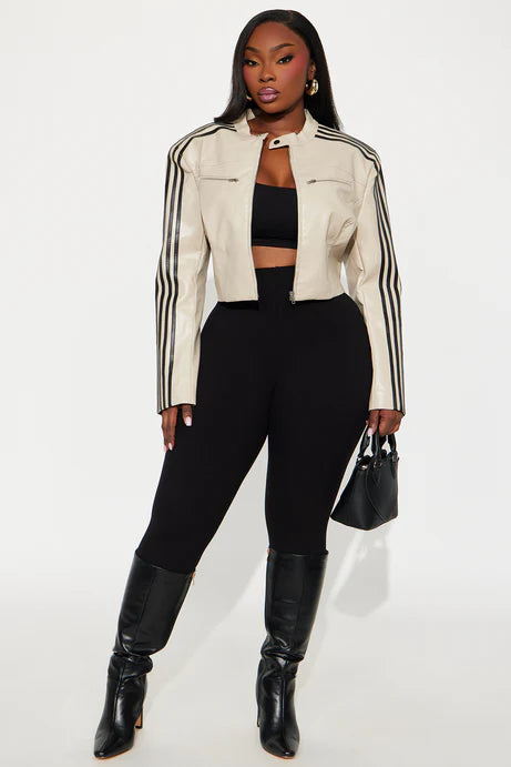 Veste de moto en similicuir sans fioritures - Stone/Combo