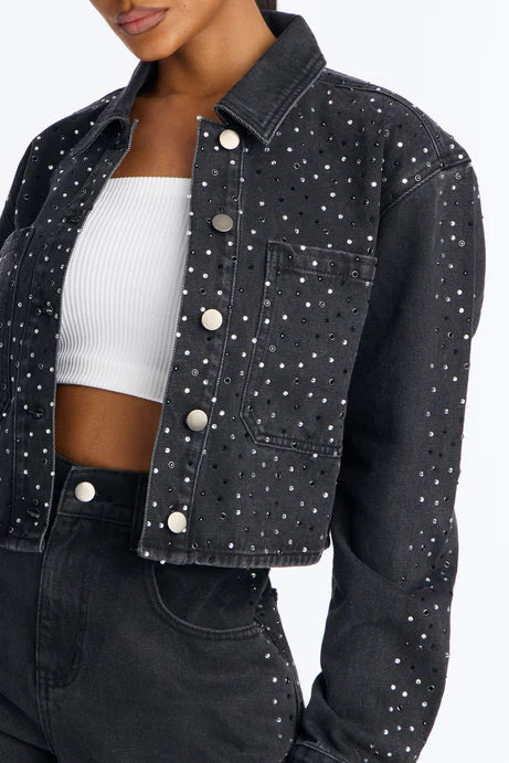 Veste en jean ornée pour bébé Showbiz - Lavage noir