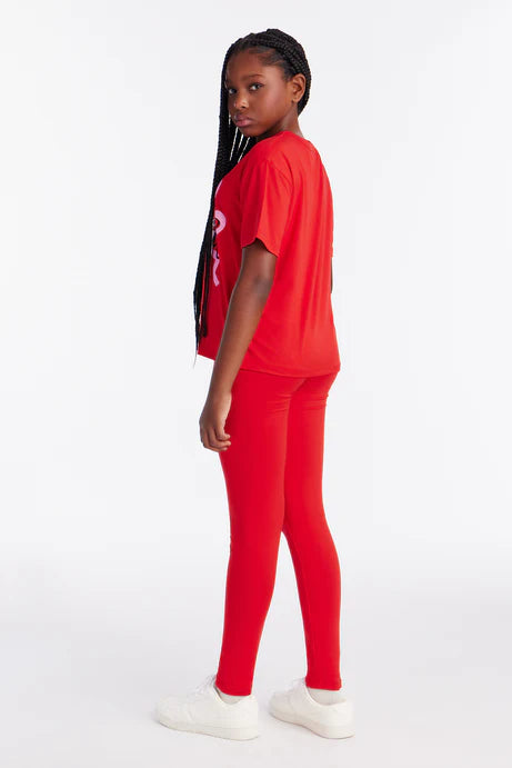 Ensemble de leggings Mini Bonjour Bows - Rouge