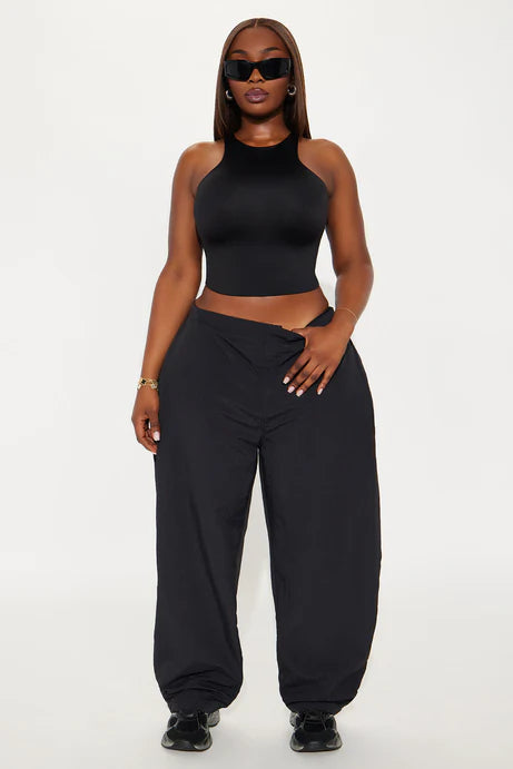 Pantalon coupe-vent en nylon - Noir