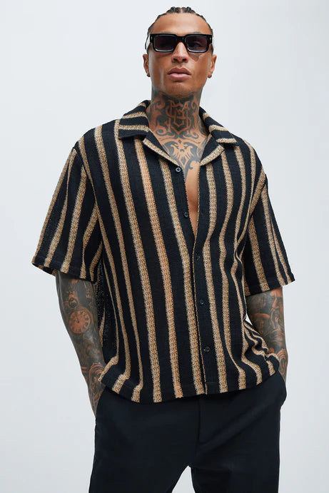 Chemise texturée Peyton - Noir/combo