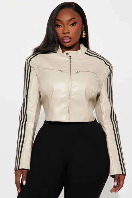 Veste de moto en similicuir sans fioritures - Stone/Combo