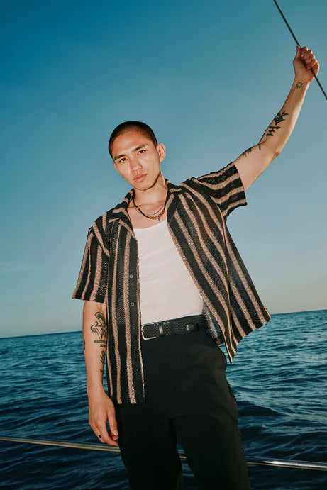 Chemise texturée Peyton - Noir/combo