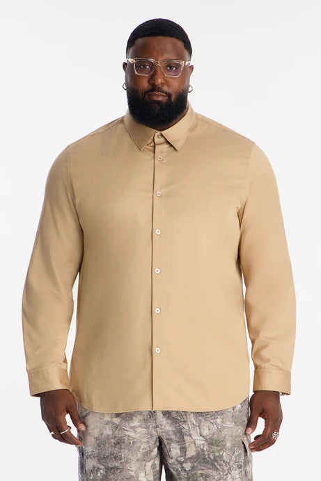 Chemise habillée extensible de luxe - Tan