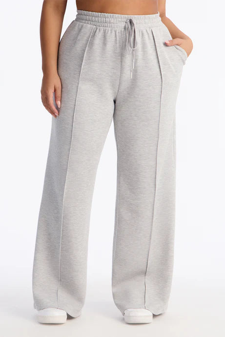 Pantalon de survêtement à jambes larges et latérales - Gris