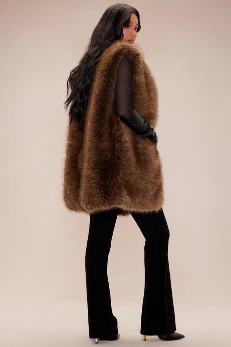 Gilet en fourrure Denver - Moka