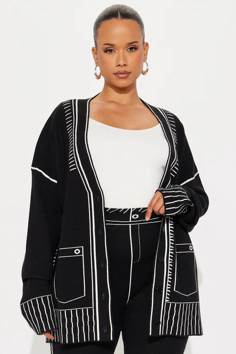 Ensemble de pantalon pull Riley - Noir/Blanc