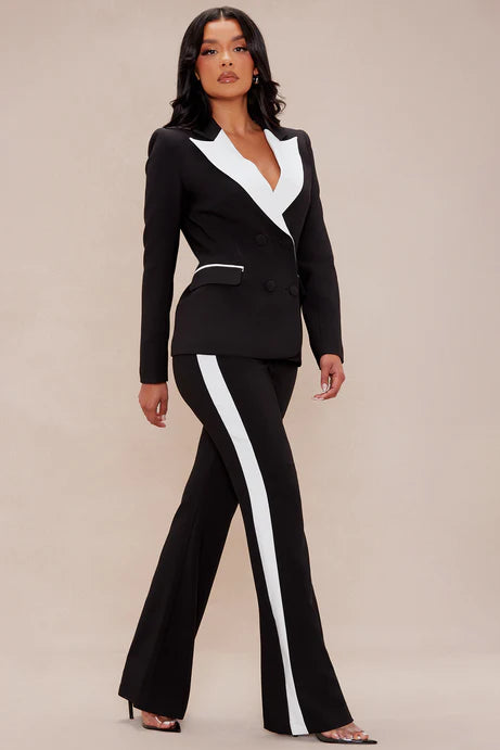 Ensemble de costume double - Noir/Blanc