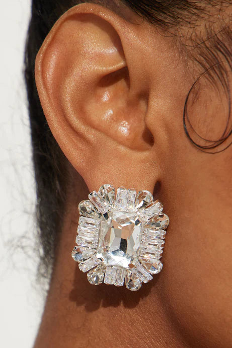 Boucles d'oreilles en strass Pure Excellence - Argent