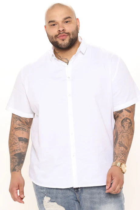 Chemise boutonnée à manches courtes Ryland - Blanc