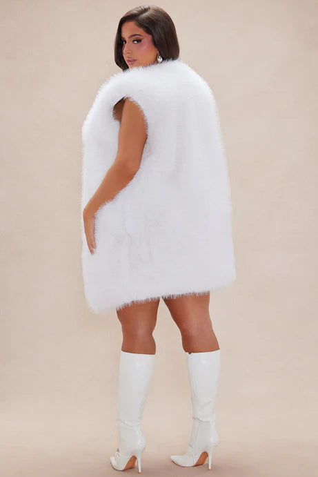 Gilet en fourrure Denver - Blanc cassé