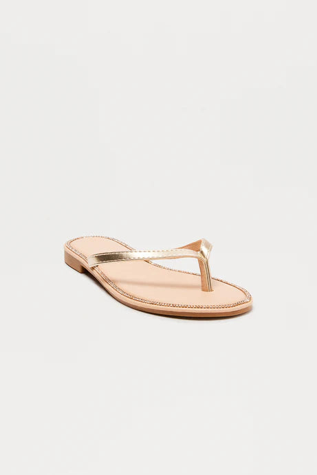 Tongs en strass topaze - Or