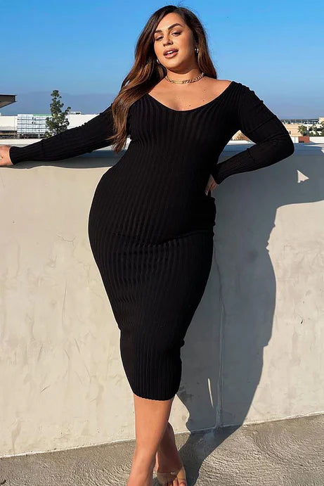 Robe en tricot Kallan - Noir