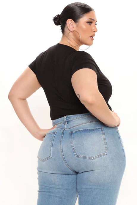 Body à col rond Leanne - Noir