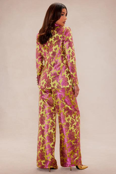 Ensemble de pantalons Jacquard Floral Chelsey 3 pièces - Vert/combo