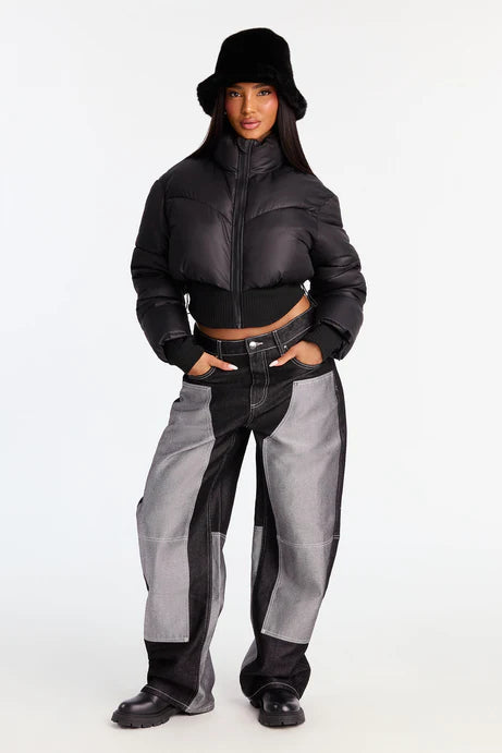 Chapeau seau en fausse fourrure Fashion Guru - Noir