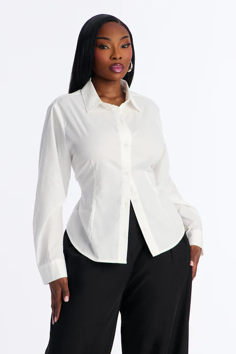Chemise en popeline de bureau - Blanc