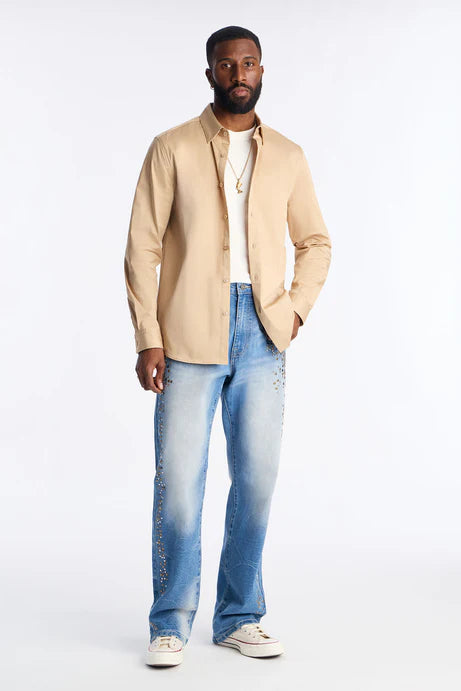 Chemise habillée extensible de luxe - Tan