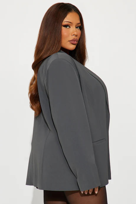 Blazer en crêpe ouvert Gemma - Charbon de bois