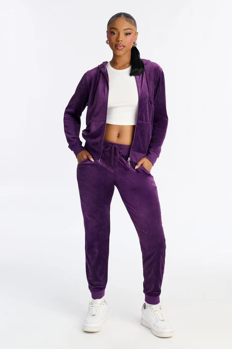 L'ensemble original de velours Trendsetter - Prune