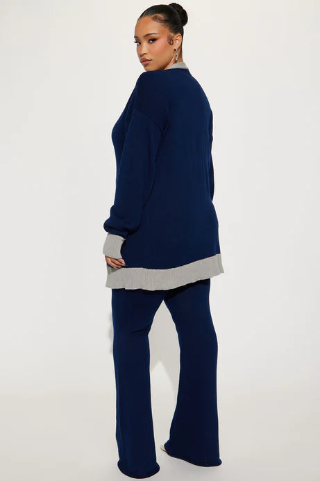 Ensemble de pantalon cardigan pull Emery - Marine