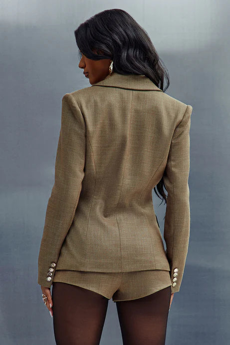 Ensemble de costume court Melina Blazer - Marron