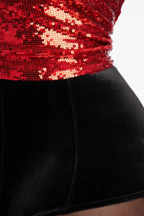 Girl Like Me Velvet Micro Short - Noir