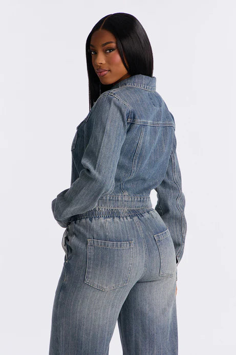 Veste en jean Want No Smoke - Vintage Wash