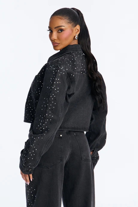 Veste en jean ornée pour bébé Showbiz - Lavage noir