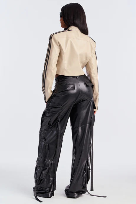 Veste de moto en similicuir sans fioritures - Stone/Combo