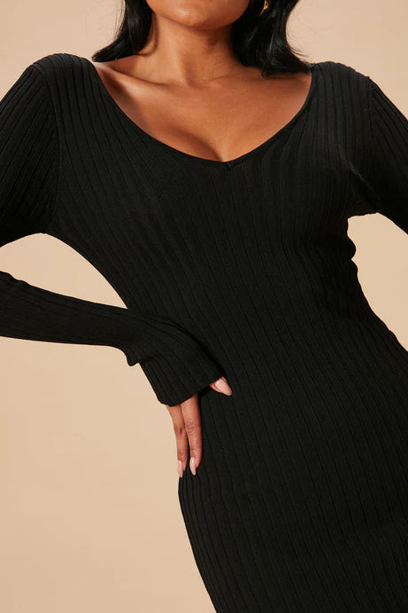 Robe en tricot Kallan - Noir