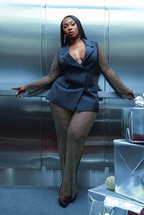 Ensemble de pantalons strass Invitation exclusive - Noir