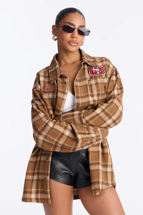 Chemise en flanelle à carreaux NFL 49ers - Marron/combo