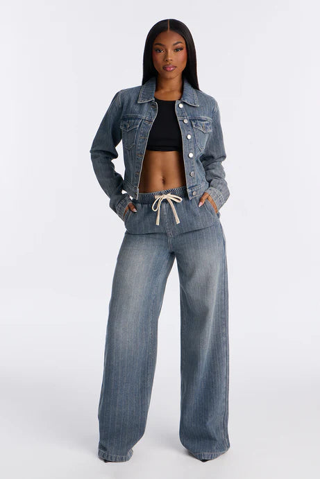 Veste en jean Want No Smoke - Vintage Wash