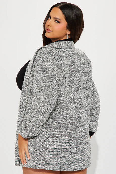 Blazer en tweed Ella - Noir/combo