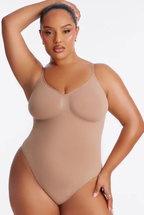 Body à string de compression solide sans couture Nova Sculpt - Nude