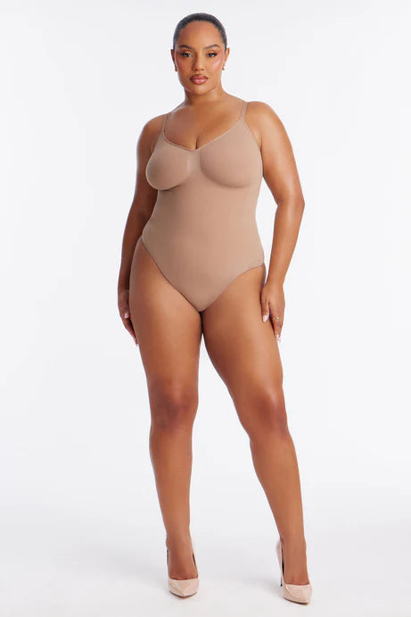 Body à string de compression solide sans couture Nova Sculpt - Nude