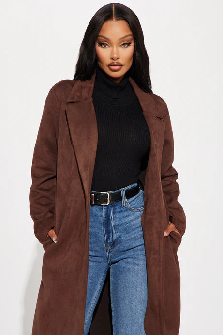 Trench en faux daim Taylor - Marron