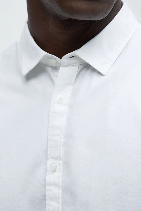 Chemise boutonnée à manches courtes Ryland - Blanc