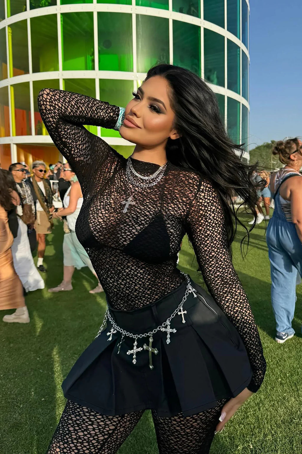 Collier Cross Your Heart Babe - Argent