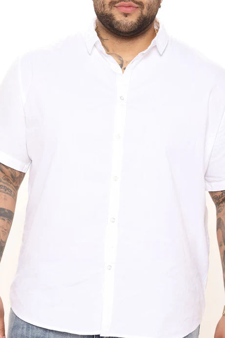 Chemise boutonnée à manches courtes Ryland - Blanc