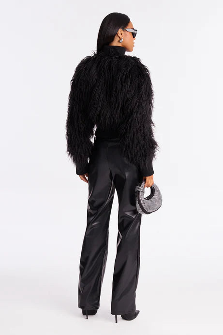 Veste en fausse fourrure Sienna Shaggy - Noir