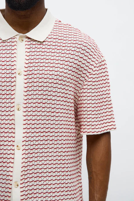 Chemise pull boutonnée à bloc de couleur coupe régulière - Crème/combo