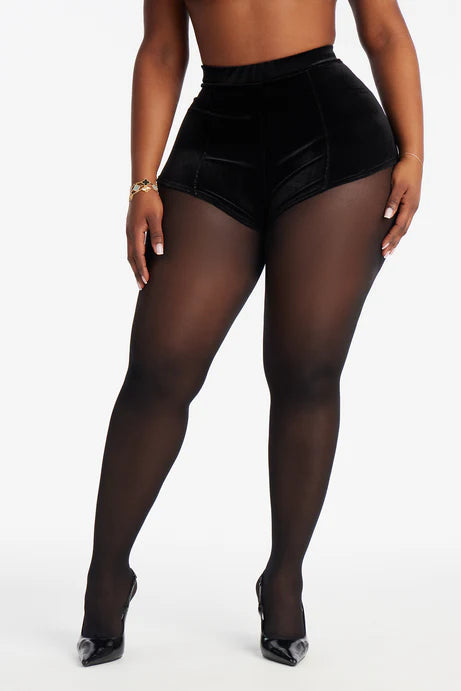 Girl Like Me Velvet Micro Short - Noir