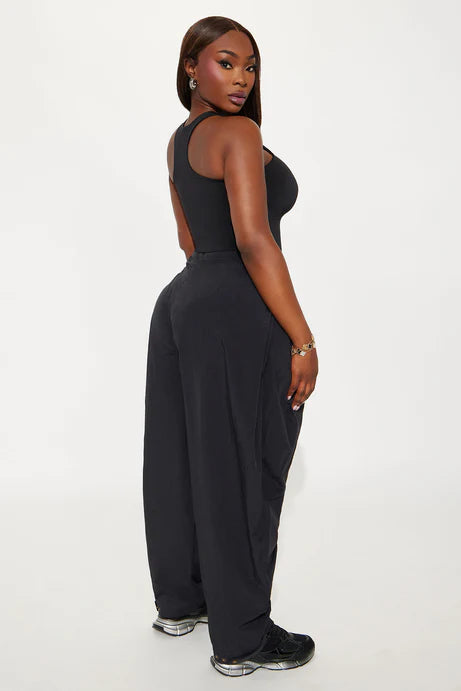 Pantalon coupe-vent en nylon - Noir