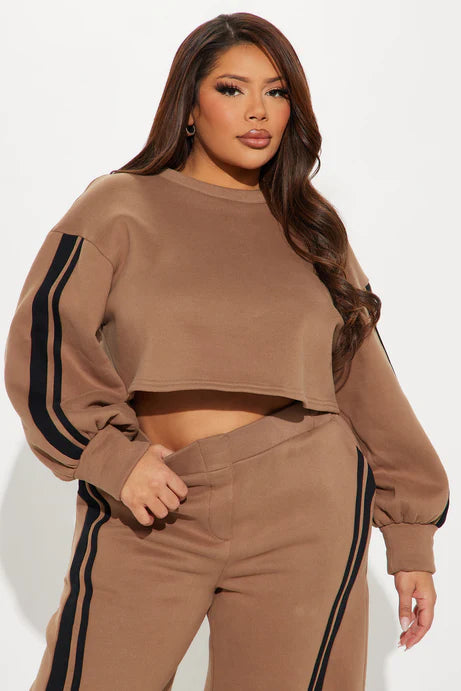 Ensemble de pantalons en polaire saule - Marron