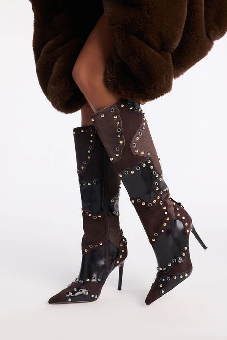 Bottes en cuir Steve Madden Revive - Combo marron